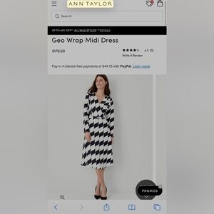 Ann Taylor geo wrap midi dress. New with tags never worn